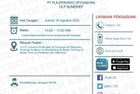 Pamflet Pemadaman Listrik Sementara Untuk Hari Ini, Jum'at (29/08/2025)