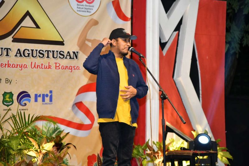 Bupati Sumenep Achmad Fauzi Wongsojudo Saat Memberikan Sambutan di Acara Lomba Dangdut Agustus ASN di Lingkungan Pemkab Sumenep, Senin (11/08/2024) 
