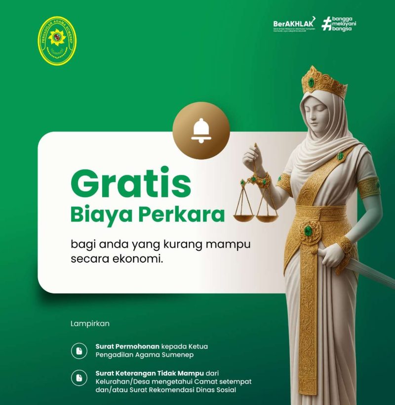 PA Sumenep Gratiskan Biaya Perkara bagi Warga Tidak Mampu: Hukum Harus Berpihak pada yang Benar