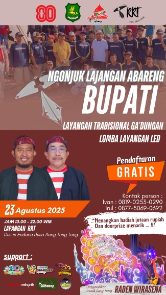 Semarak HUT RI ke-80, Team RRT Aeng Tong Tong Gelar Lomba Layangan LED Bertajuk “Ngunjuk Lajengan Abareng Bupati Sumenep”