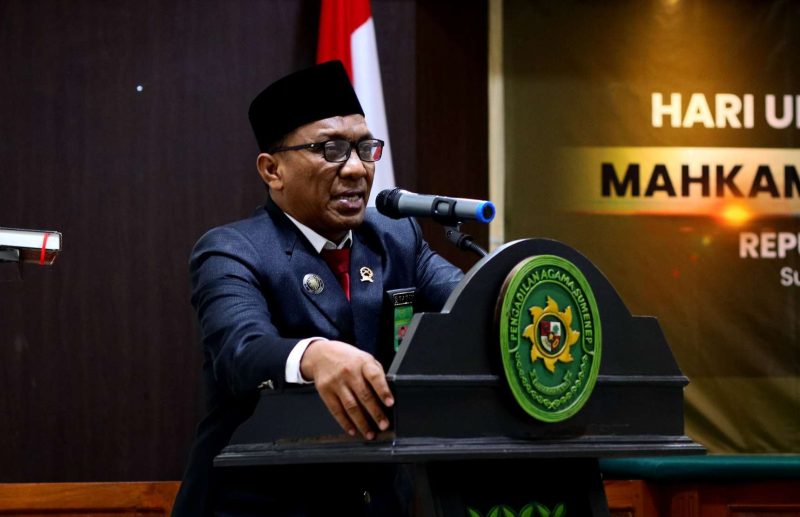 Ketua PA Sumenep Moh. Jatim, S.Ag., M.H.I. membacakan pesan Ketua MA RI.