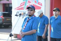 Bupati Sumenep Achmad Fauzi Wongsojudo Saat Melepas Kontingen Pramuka Berkebutuhan khusus (PBK) di Halaman Kantor Pemkab Sumenep, Senin (11/08/2025) 