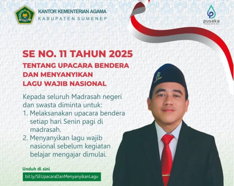  Kemenag Sumenep Wajibkan Upacara dan Lagu Nasional di Madrasah: SE No. 11/2025 Jadi Simbol Kebangkitan Nasionalisme Pelajar