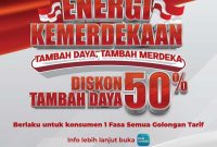 Buruan! Diskon 50% Tambah Daya PLN Energi Kemerdekaan Jangan Sampai Kehabisan