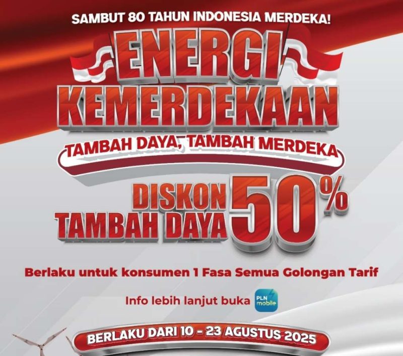 Buruan! Diskon 50% Tambah Daya PLN Energi Kemerdekaan Jangan Sampai Kehabisan