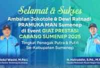 Pamflet Ucapan dari Kepala Kemenag Sumenep Abdul Wasid M.Pd. dan Kepala MAN Sumenep, H. Hairuddin, S.Pd., M.MPd.,