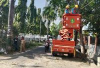 Kepala Bidang Tata Lingkungan Hidup DLH Sumenep, R. Mohammad Hasinudin Firdaus, yang turun langsung memimpin kegiatan Pemangkasan Ranting Di Jalan Setiabudi Kelurahan Pajagalan Kecamatan Kota, Selasa (02/09/2025)
