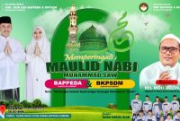 Pamflet Kepala Bappeda Sumenep Kabupaten Sumenep, Dr. Ir. Arif Firmanto, S.TP., M.Si., IPU., ASEAN Eng., Bersama Istri Di Moment Peringatan Maulid Nabi Muja SAW 1447 H