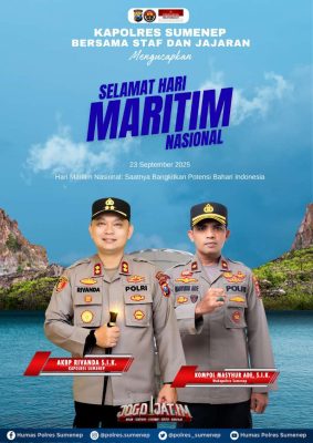 Ucapan Kapolres & Wakapolres Sumenep di Hari Maritim Nusantara