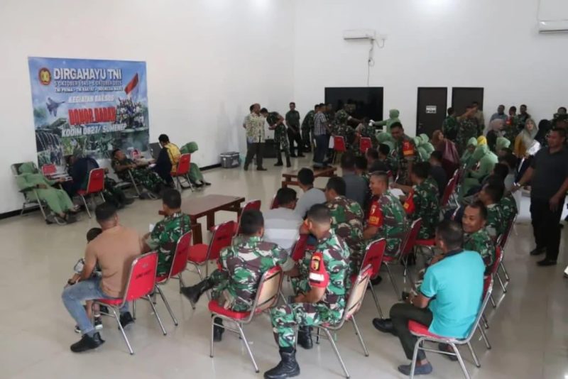 Suasana Kegiatan Donor Dari Kodim 0827/Sumenep 