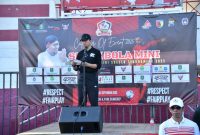 Plt. Sekdakab Sumenep Drs. R. Syahwan Effendi Saat Memberikan Sambutan di Pembukaan Mini Soccer 2025 di Stadion Gor A. Yani Sumenep, Jum'at (26/09/2025) 