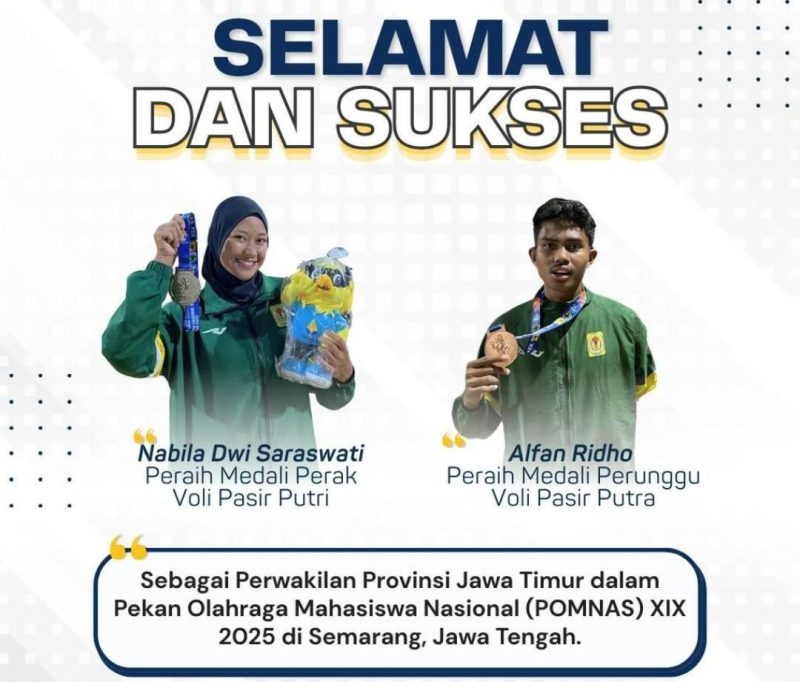 Prestasi Membanggakan, Atlet Voli Pasir Unija Sumenep Boyong Medali POMNAS XIX 2025