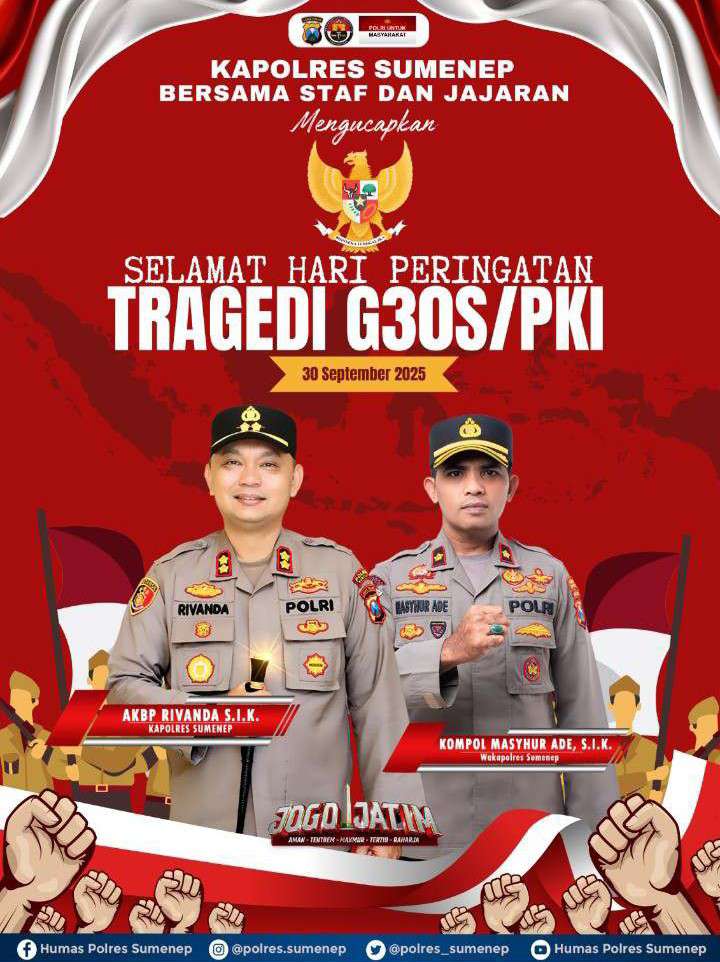 Kapolres Sumenep Bersama Jajaran Peringati Tragedi G30S/PKI: Momentum Menggugah Ingatan Kolektif Bangsa