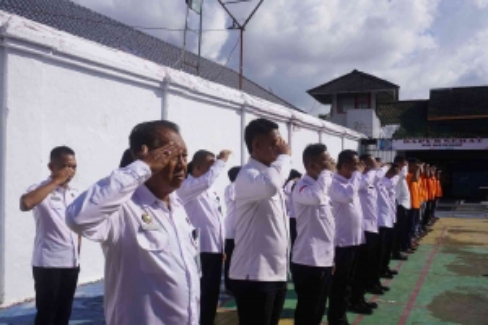 Suasana Upacara Hari Kesaktian Pancasila di Rutan Kelas II B Sumenep, Rabu (01/10/2025)