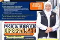 Pamflet Program Pembebasan Pajak Daerah 2025 yang berlangsung mulai 1 Oktober hingga 30 November 2025.