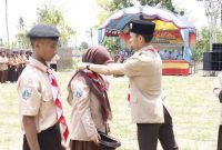 Sekretaris Kwartir Cabang (Kwarcab) Sumenep, Muhammad Romli Saat Membuka Kegiatan SFC di Ponpes Nurul Islam Ganding, Sabtu (11/10/2025)