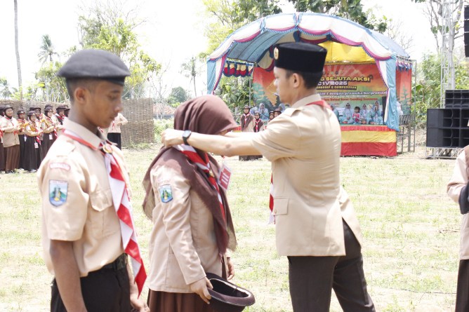 Sekretaris Kwartir Cabang (Kwarcab) Sumenep, Muhammad Romli Saat Membuka Kegiatan SFC di Ponpes Nurul Islam Ganding, Sabtu (11/10/2025)