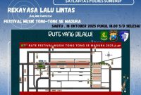 Satlantas Polres Sumenep Rekayasa Lalu Lintas Saat Festival Musik Tong-Tong se Madura 2025