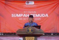 Kepala Rutan Kelas IIB Sumenep Heri Sutriadi Saat Memberikan Kata Sambutan di Apel Upacara Peringatan Hari Sumpah Pemuda Tahun 2025, Selasa (28/10/2025)