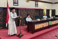 Kepala Bapenda Sumenep Faruk Hanafi S, Sos, Msi Saat Memberikan Sambutan di Acara Capasity Building Di Ruang Rapat Graha Arya Wiraraja Sumenep, Rabu (22/10/2025) 