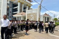 Suasana Pengamanan Polres Dalam Aksi Demo di Kantor DPRD Sumenep, Senin (03/11/2025)