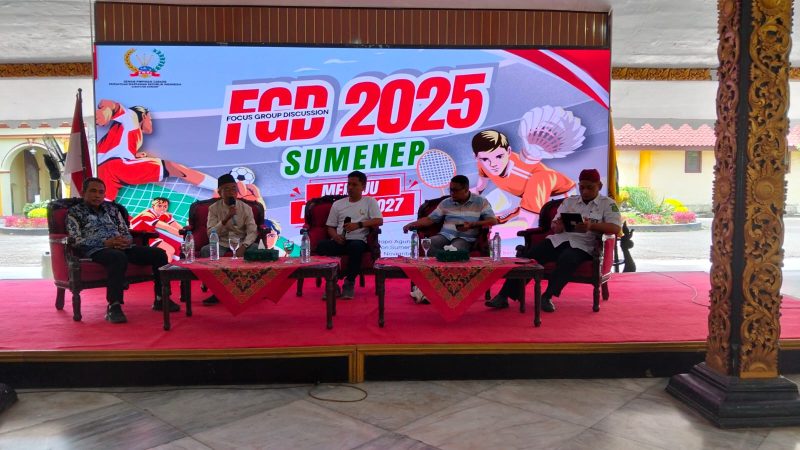 Suasana FGD Digelar DPC PWRI Sumenep Bertajuk Sumenep Menuju Porprov Jatim 2027 di Pendopo Agung Keraton Sumenep, Rabu (19/11/2025)