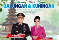 Pamflet Kapolres Sumenep Sampaikan Ucapan Hari Raya Galungan & Kuningan, Ajak Warga Perkuat Toleransi dan Persaudaraan