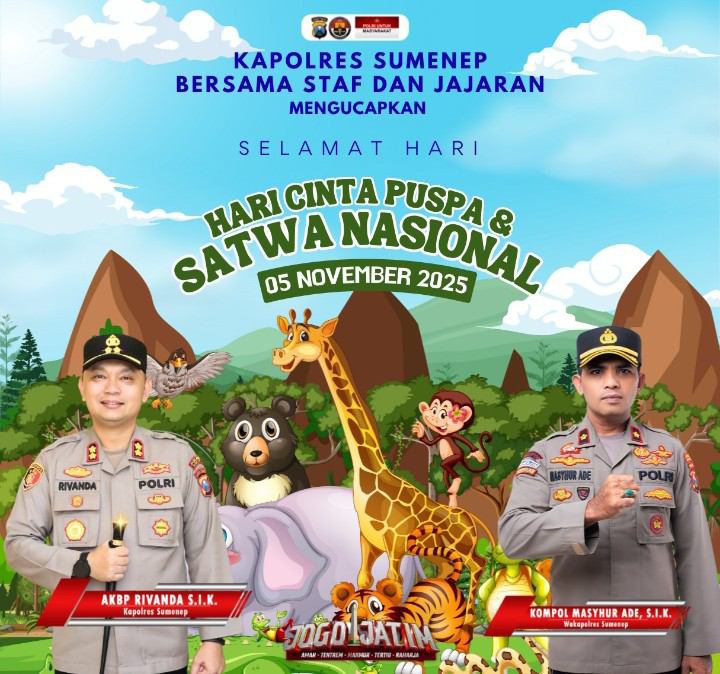 Peringati Hari Cinta Puspa dan Satwa Nasional, Kapolres Sumenep: Cinta Alam Adalah Bentuk Tertinggi Kepedulian