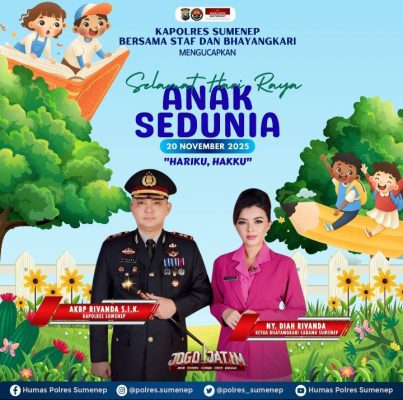 Peringati Hari Anak Sedunia 2025, Kapolres Sumenep Gaungkan Pesan ‘Hariku, Hakku’ dan Komitmen Lindungi Generasi Masa Depan