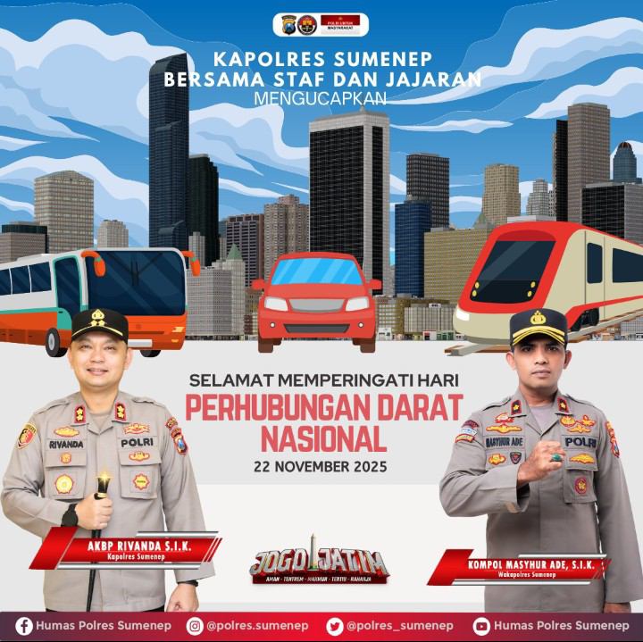 HARI PERHUBUNGAN DARAT NASIONAL, KAPOLRES SUMENEP BICARA PENTINGNYA EKOSISTEM TRANSPORTASI AMAN