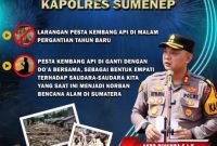 Pamflet Himbauan Kapolres Sumenep AKBP Rivanda di Perayaan Tahun Baru 2026