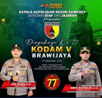 Polres Sumenep Tegaskan Soliditas TNI–Polri di HUT ke-77 Kodam V Brawijaya