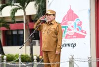 Wabup Sumenep KH. Imam Hasyim Saat Pimpin Apel Gabungan Perdana di Tahun 2026, Senin (05/01/2026) 