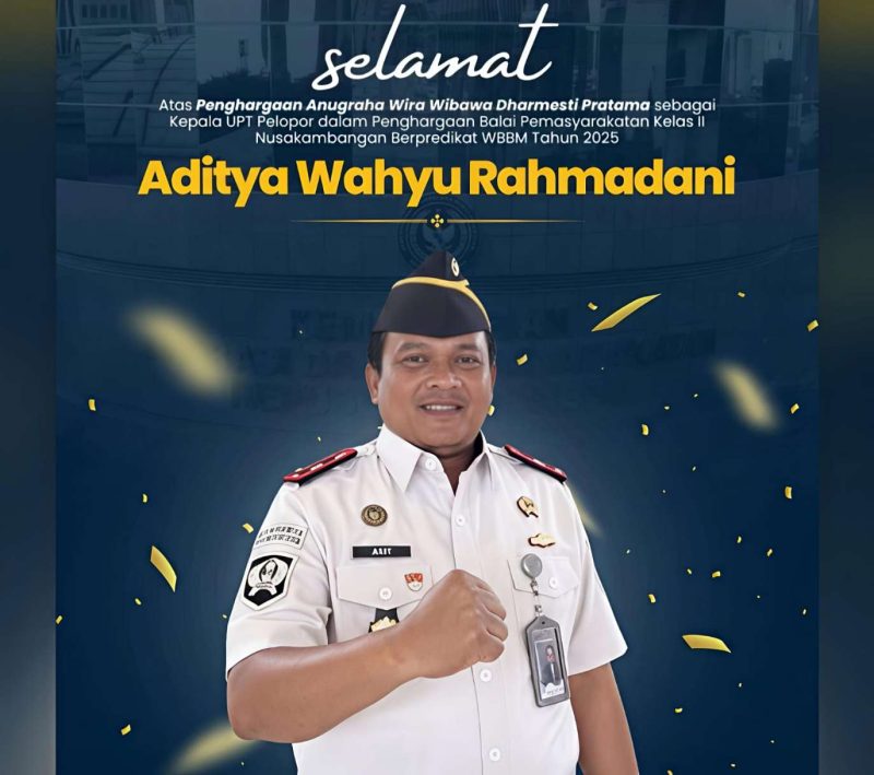 Kepala Rutan Kelas II Sumenep Aditya Wahyu Rahmadani Persembahkan Predikat WBBM 2025