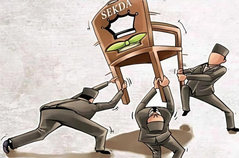 Ilustrasi Karikatur Perebutan Kursi Sekdakab Sumenep 