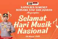 Kapolres Sumenep AKBP Anang Hardiyanto Ucapkan Selamat Hari Musik Nasional 2026, Tekankan Musik Satukan Perbedaan