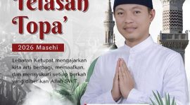 Ketua Fraksi PDI Perjuangan DPRD Kabupaten Sumenep, H. Hosnan, S.IP., M.AP., melalui sebuah pamflet ucapan Selamat Tellasan Topa' 