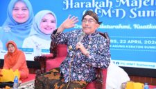 Wakil Bupati Sumenep, K.H. Imam Hasyim,S.H.,M.H., saat menghadiri Halalbihalal Pimpinan Cabang HMT Sumenep di Pendopo Agung Keraton, Kamis (23/04/2026).