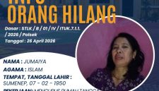 Foto Pamflet Berita Orang Hilang Yang dikeluarkan Polres Sumenep, Senin (27/04/2026)