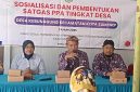 Kadinsos P3A Kabupaten Dr. Rahman Riadi Didampingi Camat Kota Dan Jaksa Nur di Acara Sosialisasi dan Pembentukan Satgas PPA Tingkat Desa di Balai Kantor Desa Kebonagung Kecamatan Kota, Kamis (16/04/2026)
