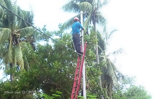 Petugas PLN Sedang Melakukan Perbaikan 