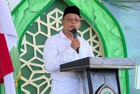Ketua PCNU Sumenep KH. Widadi Rahim Saat Memberikan Sambutan di Acara Raker PCNU di Ponpes At-Taufiqiyah Bluto, Minggu (03/05/2026)