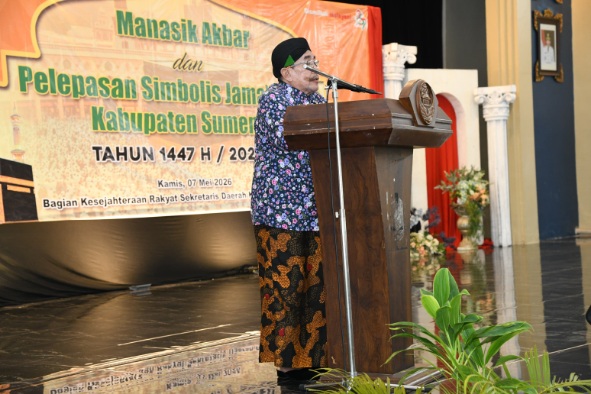 Wabup Sumenep KH Imam Hasyim SH MH Diacara Manasik Haji Dan Pelepasan Simbolis CHJ di Gedung Korpri Sumenep 
