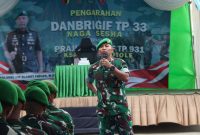 Komandan Brigif TP 33 Naga Sesha, Kolonel Inf Slamet Faojan ke Markas Yonif TP 931/JKT Ksatria Jokotole di Kabupaten Sumenep, Kamis (7/5/2026).