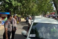 Suasana Pengamanan Pemberangkatan CJH Sumenep oleh Satlantas Polres di Gor A. Yani Pangligur Sumenep, Senin (11/05/2026)
