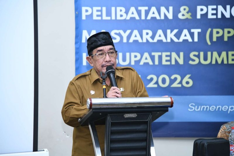 Wabup KH Imam Hasyim, SH, MH di Acara Kegiatan sinkronisasi program HCML berlangsung di Hotel D’Bagraf Sumenep, Selasa (19/05/2026)