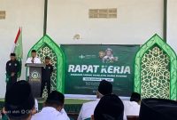 Rais PCNU Sumenep, KH A Washil Hasyim Saat Menyampaikan Sambutan Di Acara Raker PCNU Sumenep 