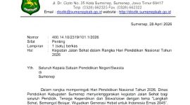 Surat Edaran Disdik Sumenep Gelar Hardiknas Lewat Jalan Sehat Bersama Besok, Jum'at (07/05/2026)