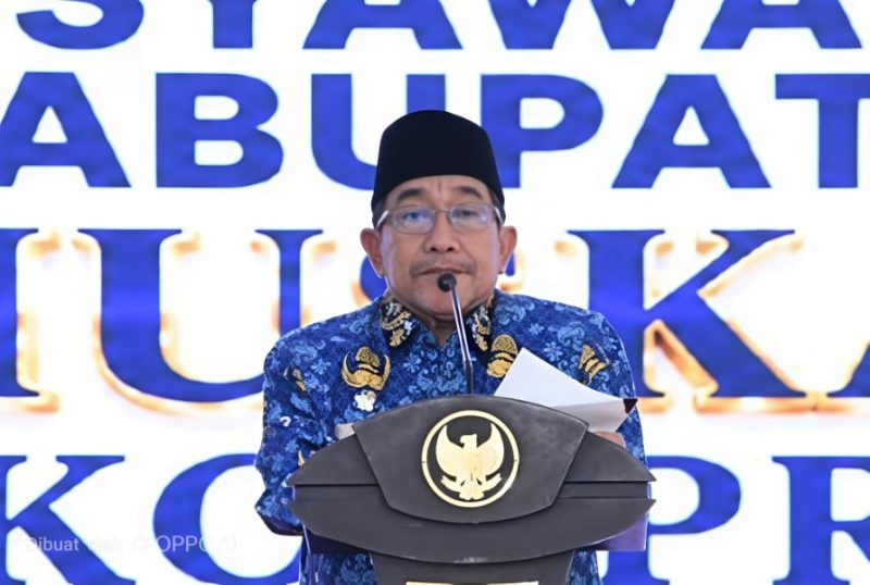 Wabup KH. Imam Hasyim SH MH di Musyawarah Kabupaten (Muskab) Korps Pegawai Republik Indonesia (KORPRI) Kabupaten Sumenep yang berlangsung di Pendopo Agung Keraton Sumenep, Selasa (12/5/2026).