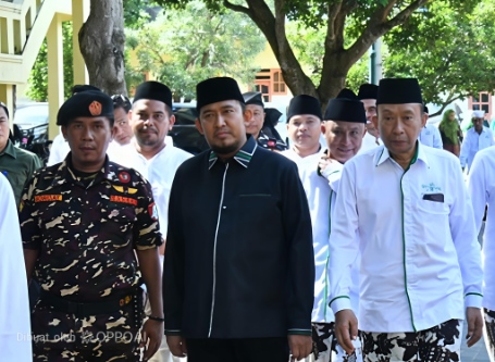 Bupati Sumenep Dr H Achmad Fauzi Wongsojudo SH MH Saat Menghadiri Pelantikan PCNU Sumenep di Ponpes Alkarimiyah Braji Sumenep, Sabtu (16/05/2026)